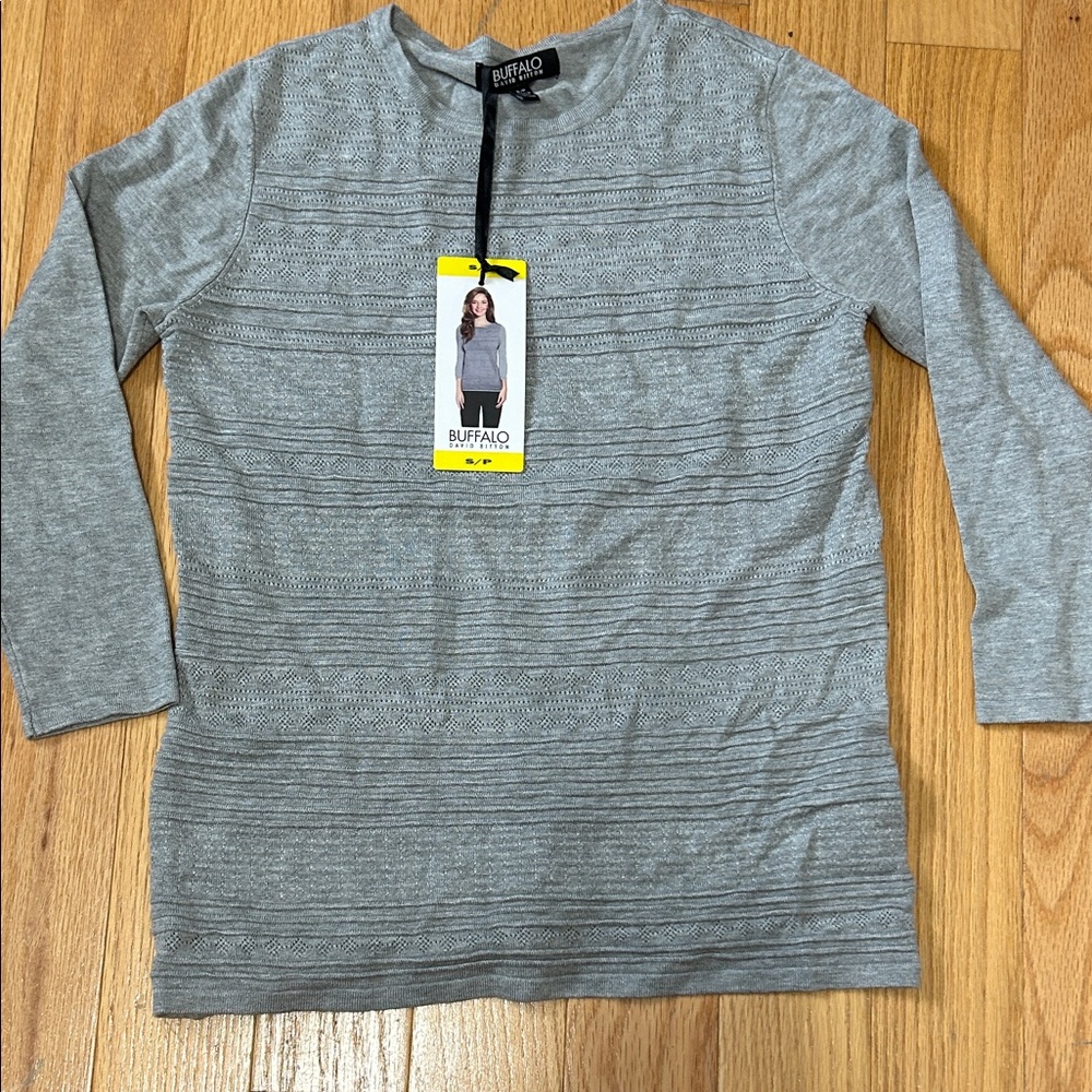 Buffalo David Bitton Heather Gray Textured Top